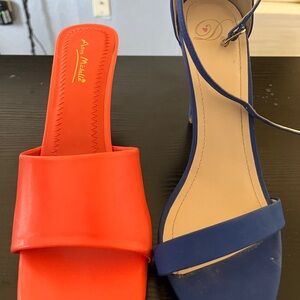 2 pairs for $25. Orange never worn. Blue gently worn. Size 10.